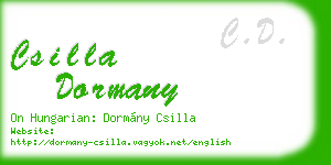 csilla dormany business card